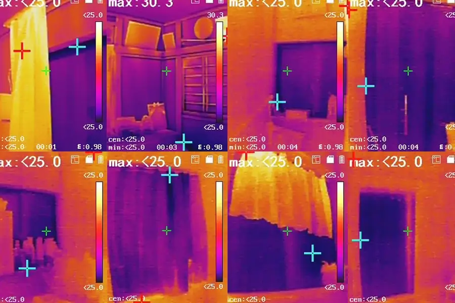 サーモグラフィーで撮影された室内 写真